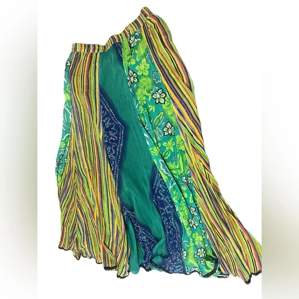 Soft Surroundings Maxi Skirt Sz TM Medium Boho Colorful Broom Hippie Pea… - Picture 3 of 4